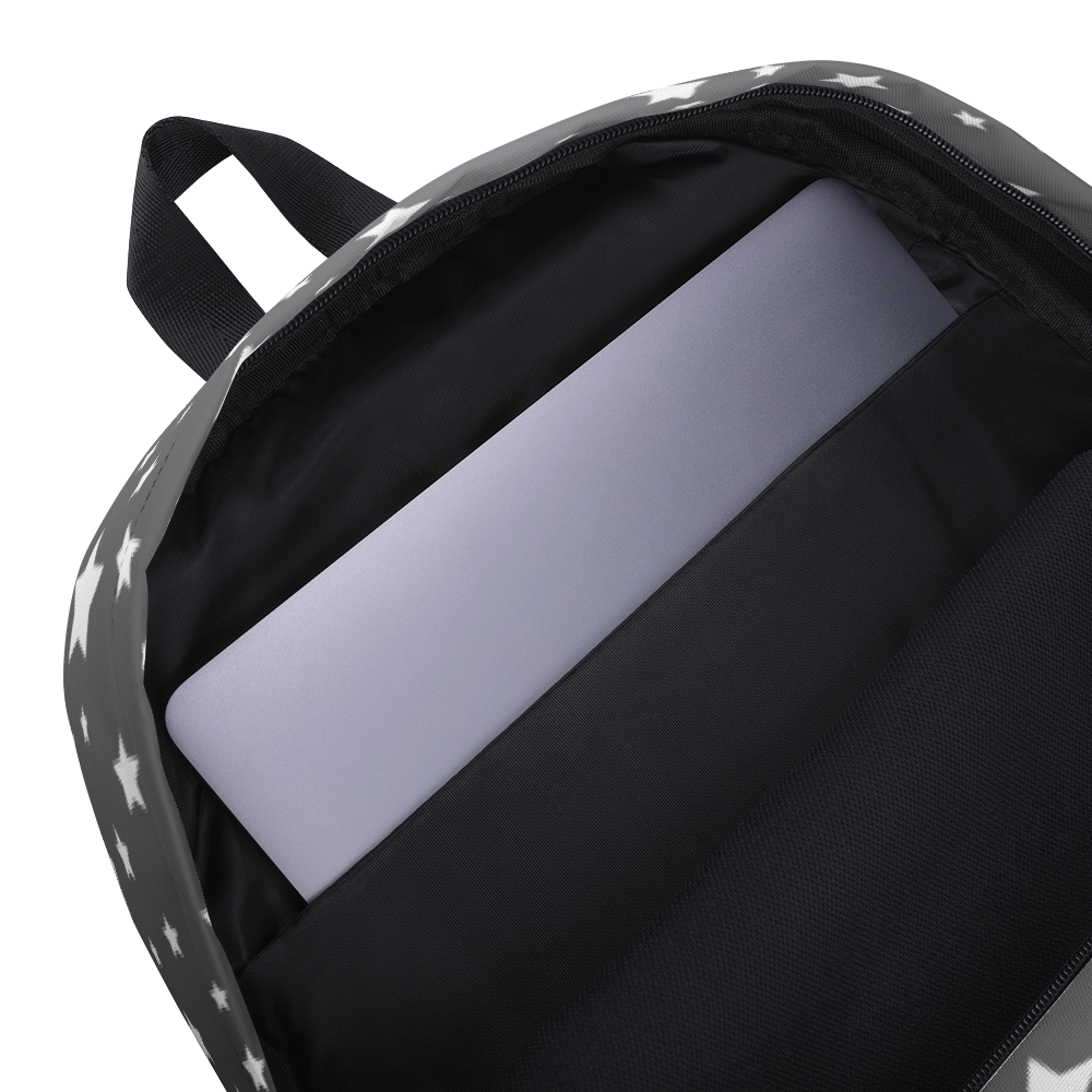 White Stars Gray Ombre Backpack