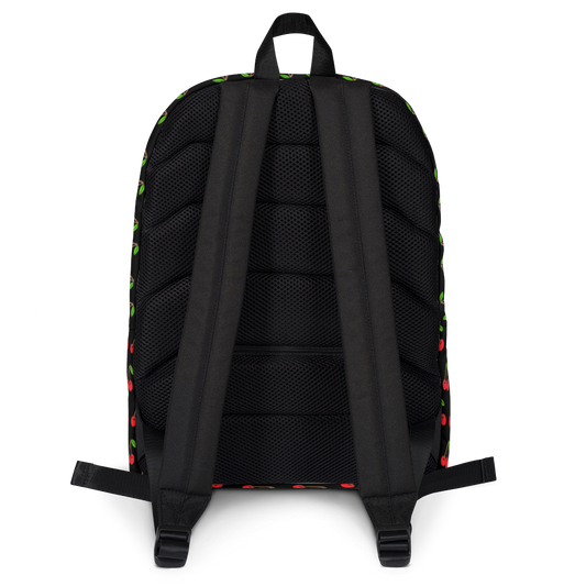 Cherries Black Backpack