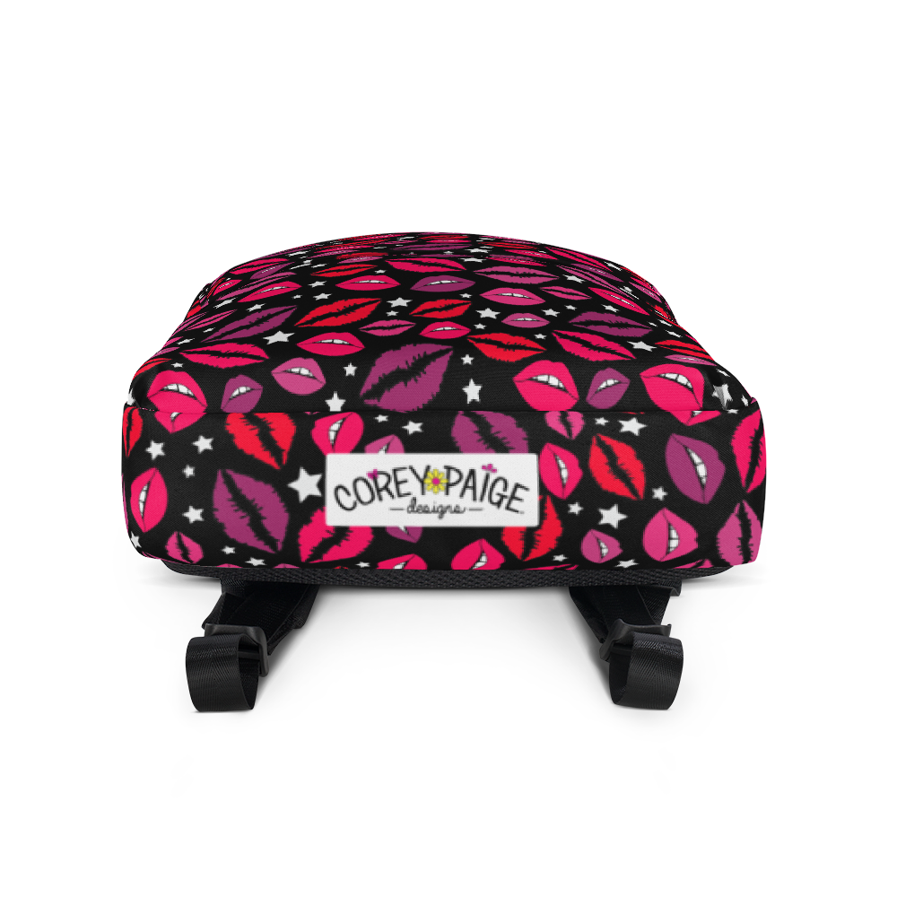 Lips & Stars Black Backpack