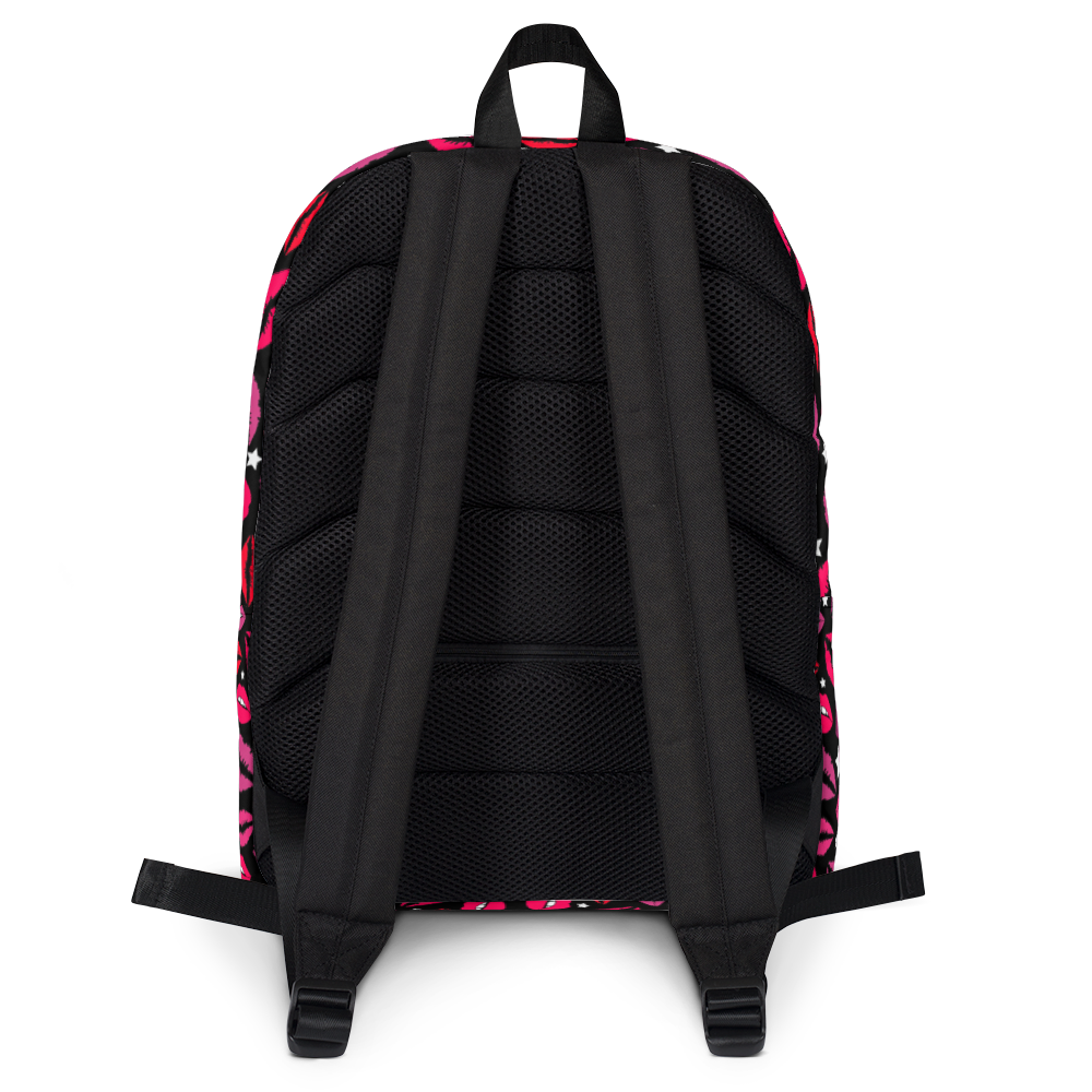 Lips & Stars Black Backpack