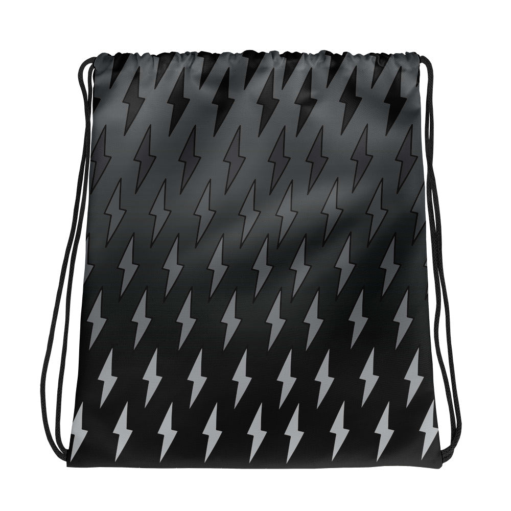 Gray Ombre Lightning Bolts Drawstring bag