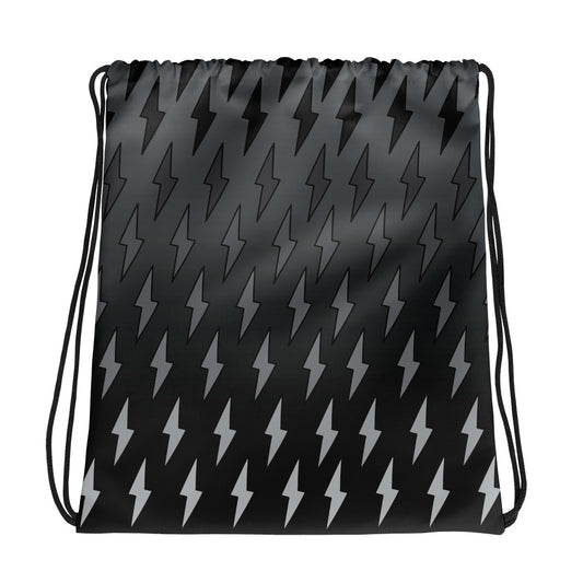 Gray Ombre Lightning Bolts Drawstring bag
