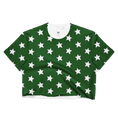 Load image into Gallery viewer, White Stars on Dark Green Cropped T-Shirt