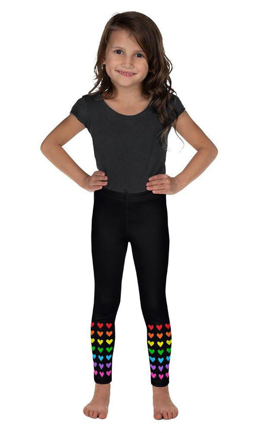 Rainbow Ankle Hearts Kid's Leggings