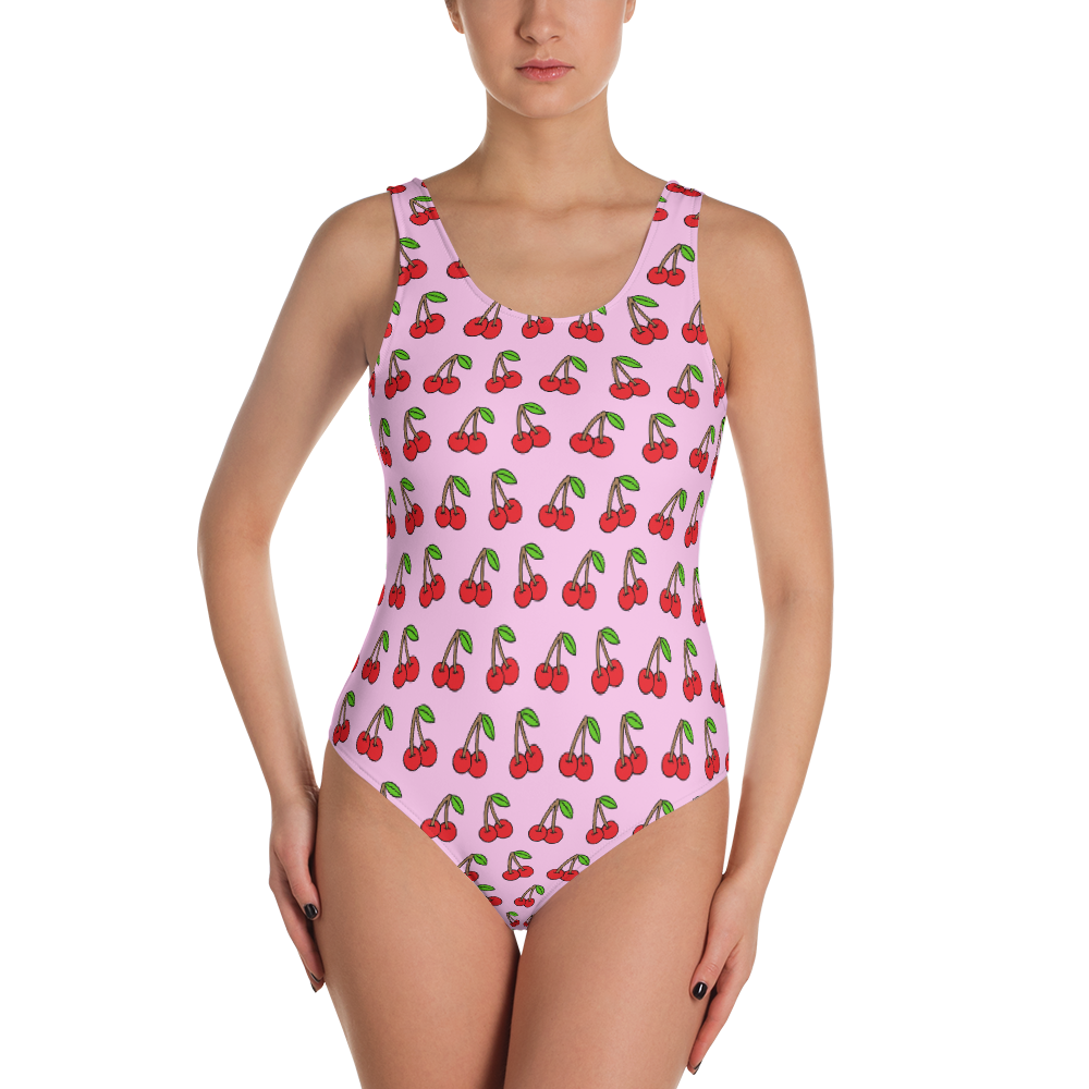 Cherries on Pink One-Piece
