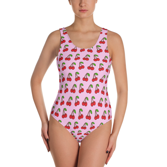 Cherries on Pink One-Piece