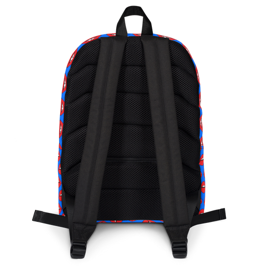 Lips on Blue Backpack
