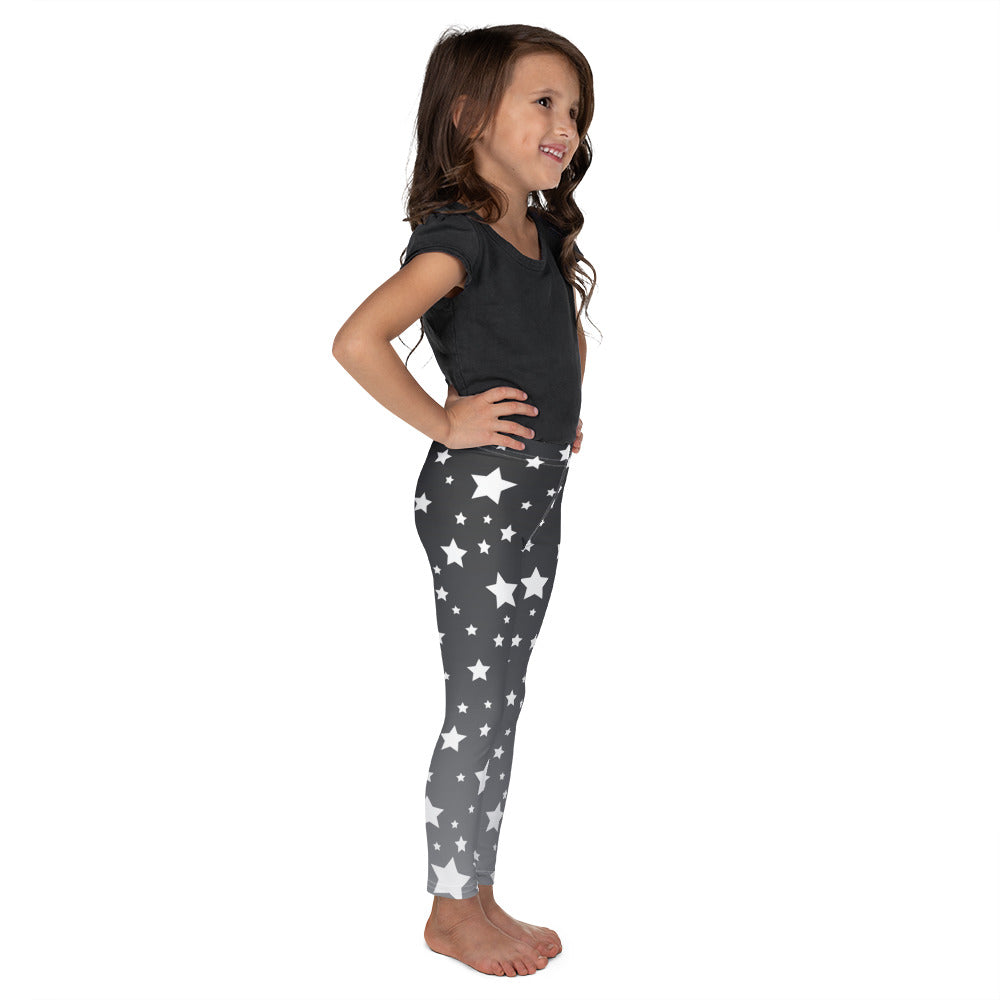 White Stars Gray Ombre Kid's Leggings