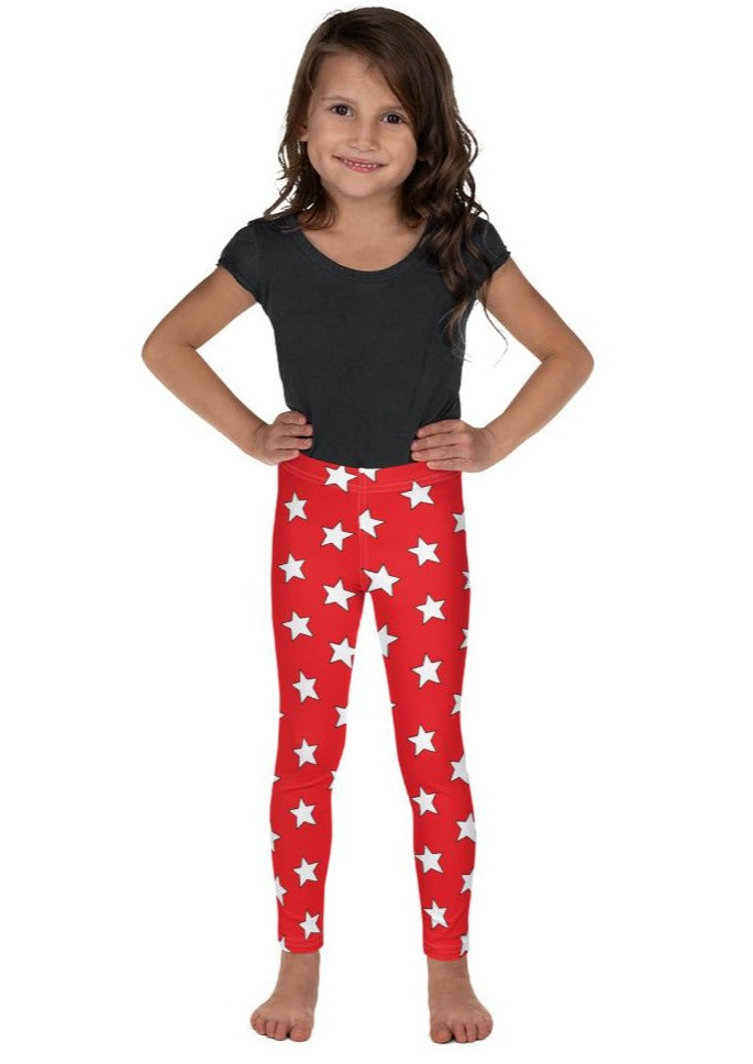 White All Star Red Kid's Leggings