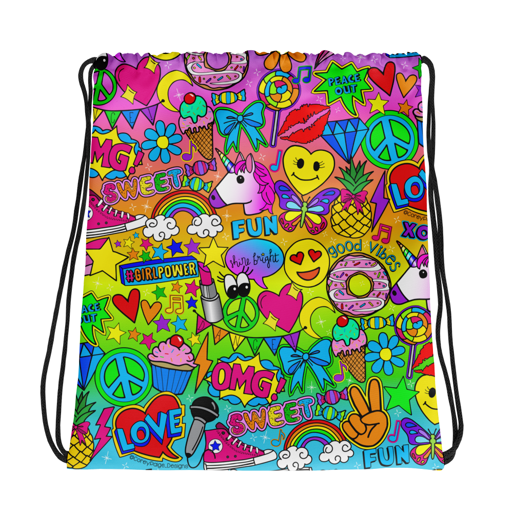Glamour & Glitter Drawstring Bag