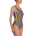 Load image into Gallery viewer, Blue & Yellow Striped One-Piece