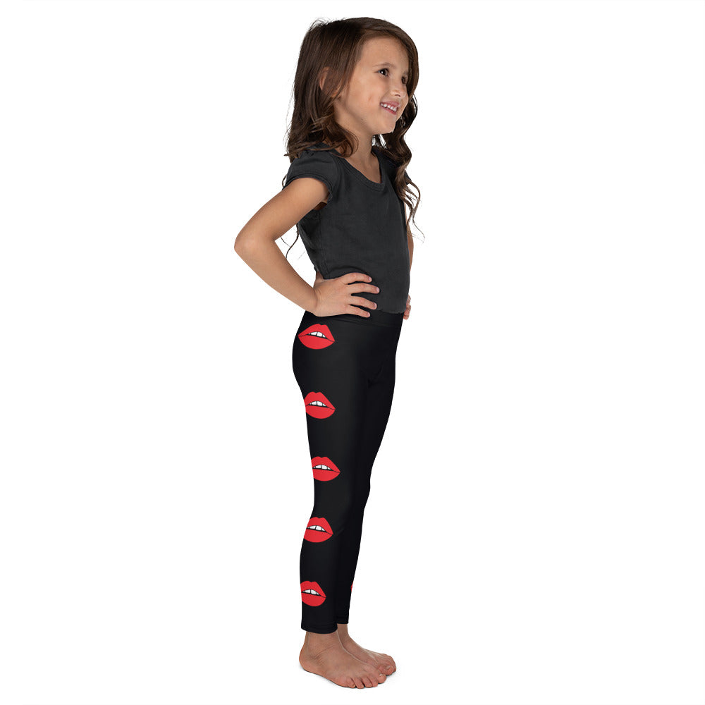 Side Red Lips Kid's Leggings