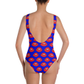 Load image into Gallery viewer, Red Lips on Blue One-Piece