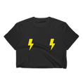Load image into Gallery viewer, Double Yellow Lightning Bolts T-Shirt Crop Top
