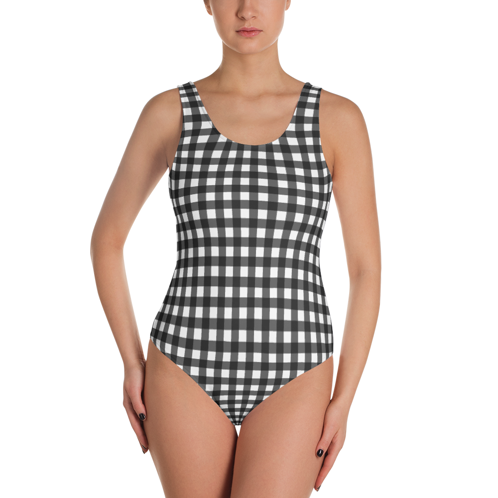 Black Gingham One-Piece
