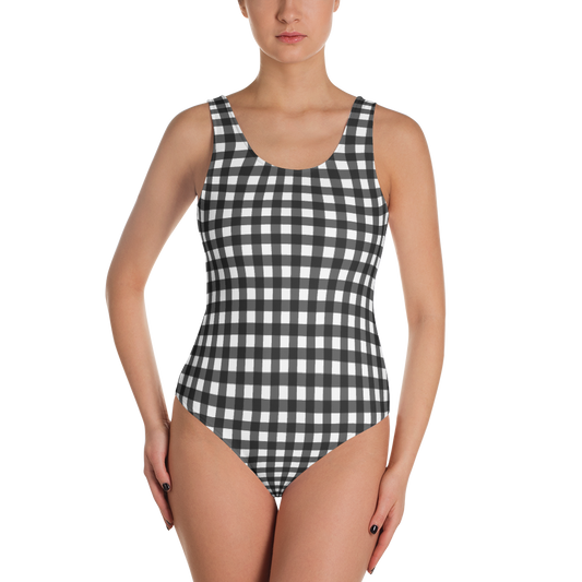 Black Gingham One-Piece