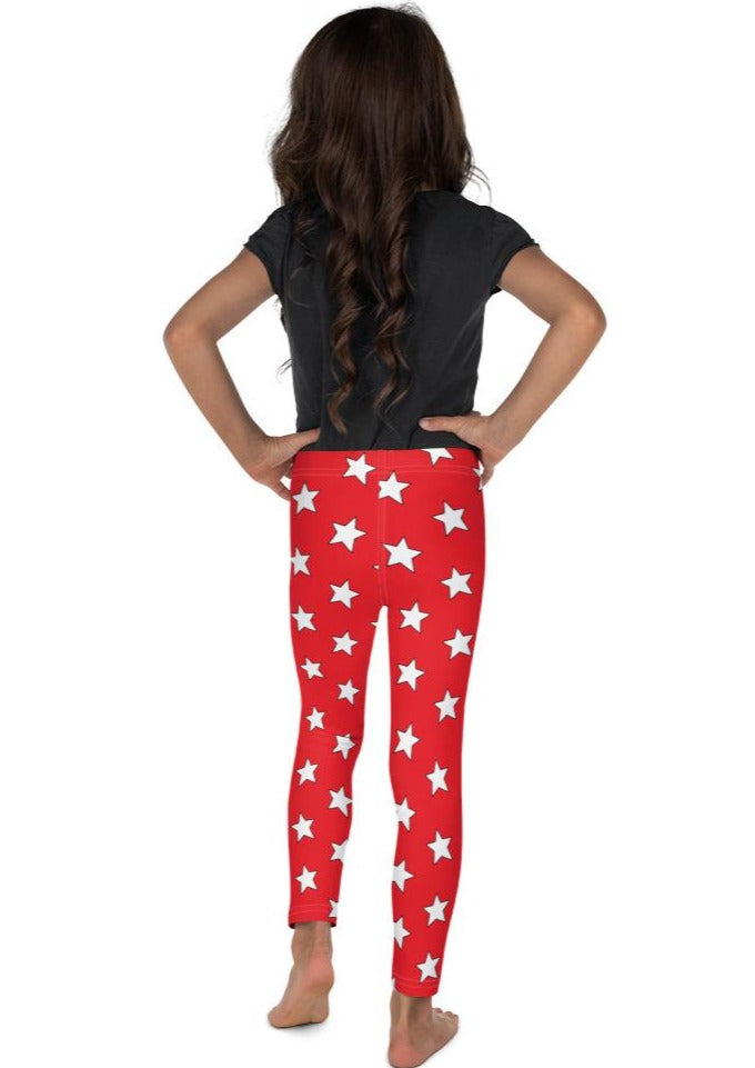 White All Star Red Kid's Leggings