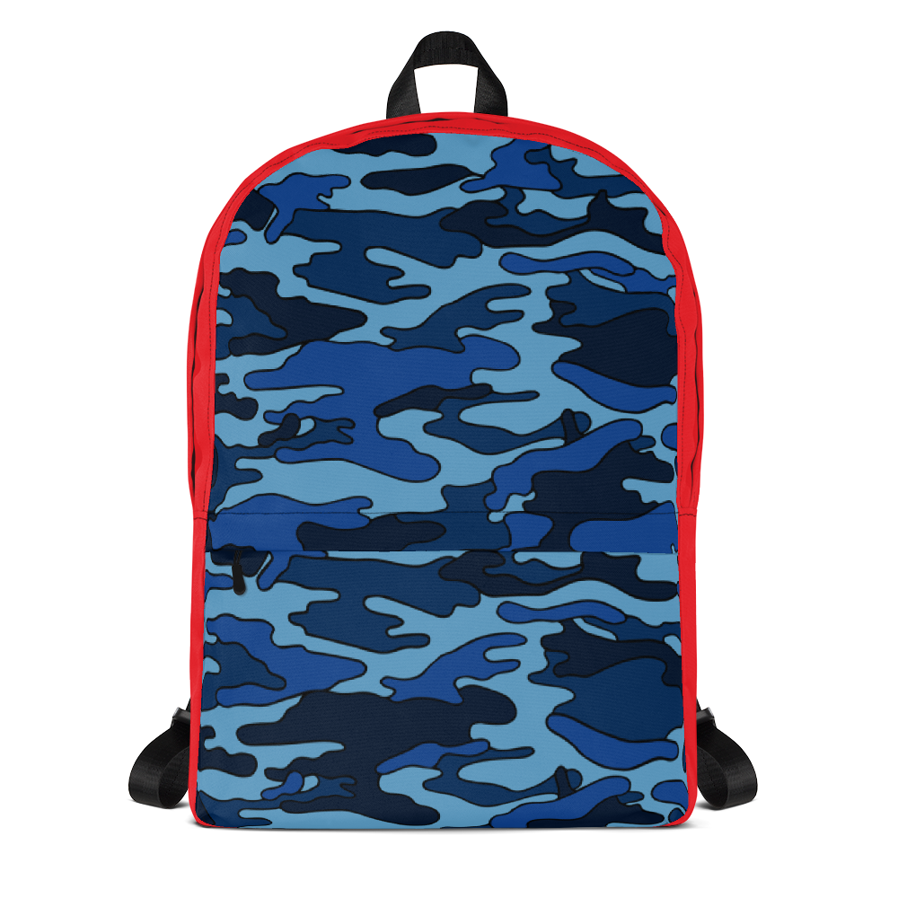 Navy Camo with Red Backpack