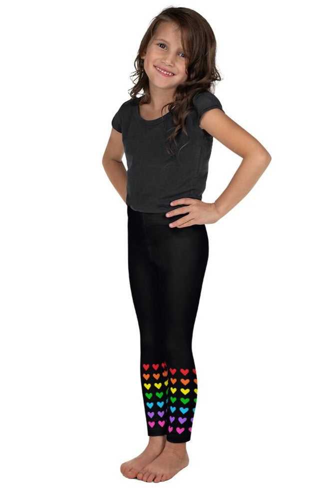 Rainbow Ankle Hearts Kid's Leggings