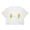 Load image into Gallery viewer, Double Yellow Lightning Bolts T-Shirt Crop Top
