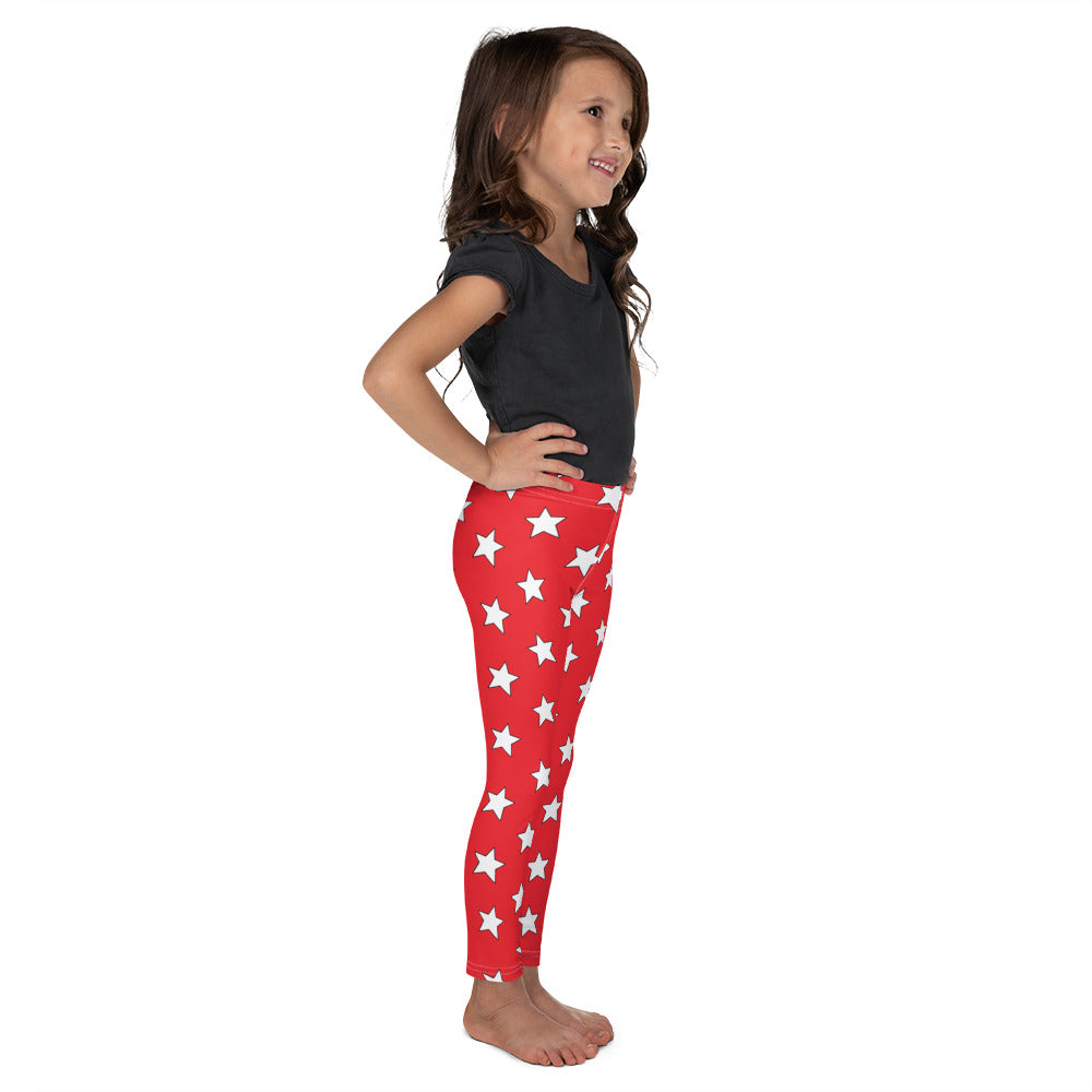 White All Star Red Kid's Leggings