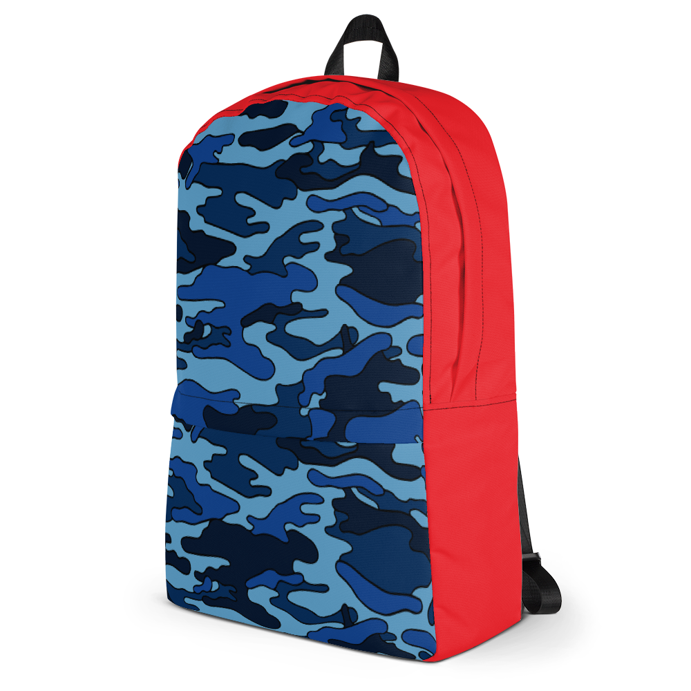 Navy Camo with Red Backpack
