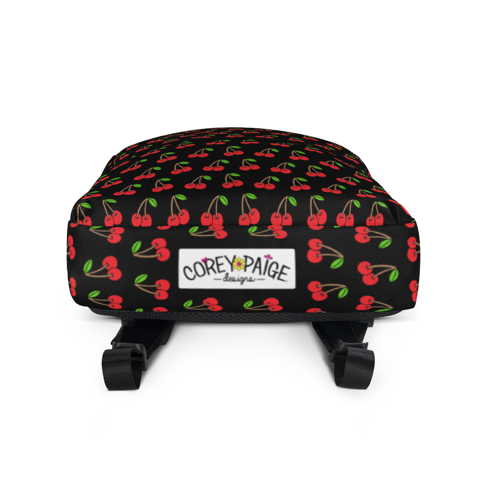 Cherries Black Backpack