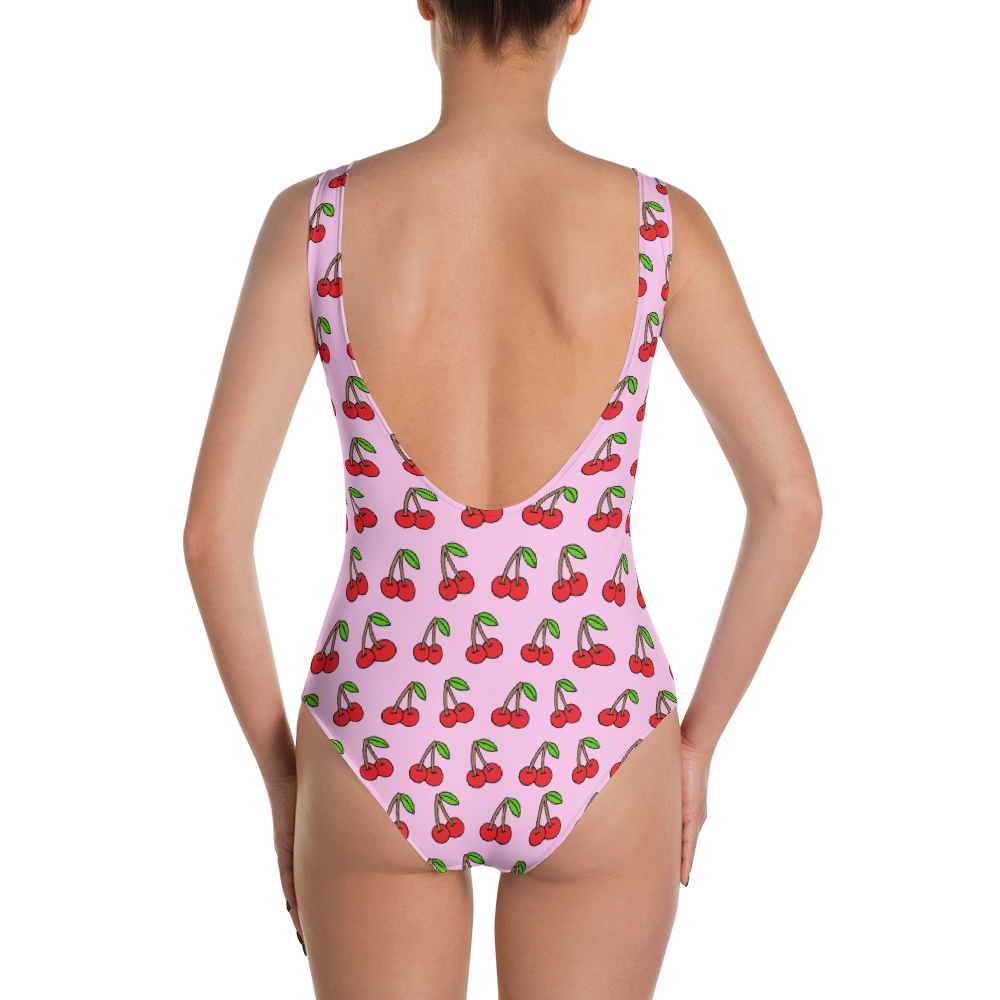 Cherries on Pink One-Piece