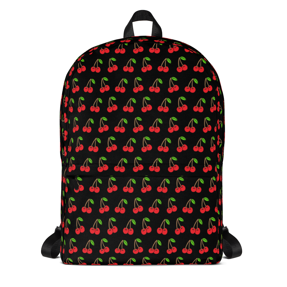 Cherries Black Backpack
