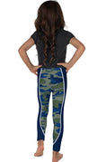 Load image into Gallery viewer, Olive & Navy Scoop Stripe Kid's Leggings
