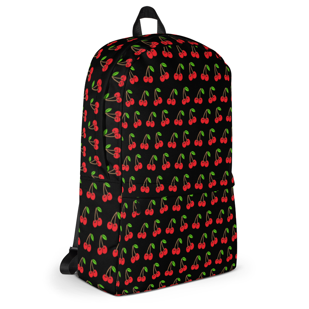 Cherries Black Backpack