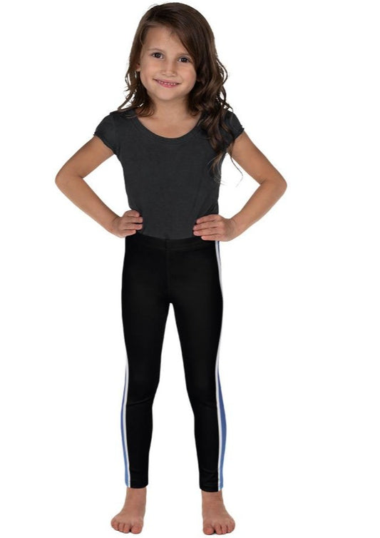 Blue Ombre Side Stripe Kid's Leggings