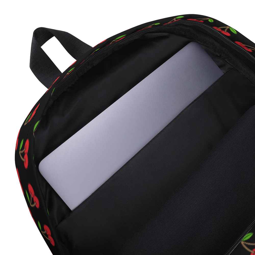 Cherries Black Backpack