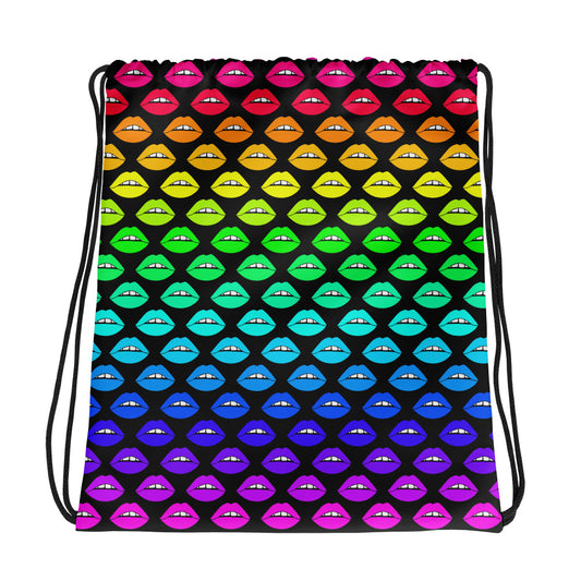 Rainbow Lips Drawstring bag