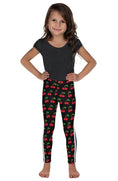 Load image into Gallery viewer, Cherries Double White Stripe Kid's Leggings