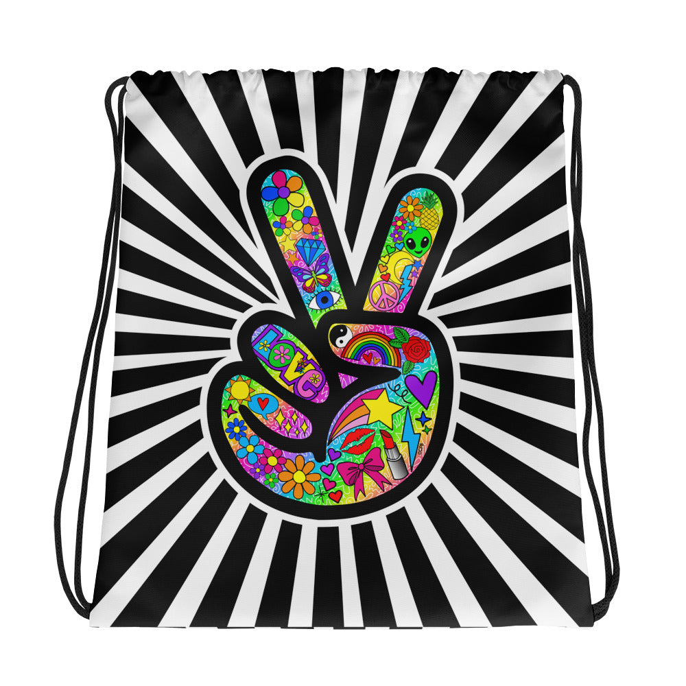 Peace Out Drawstring bag
