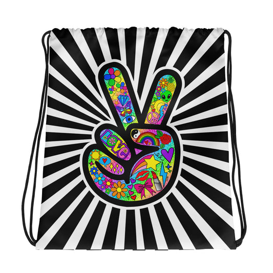 Peace Out Drawstring bag