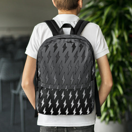Gray Ombre Lightning Bolts Backpack
