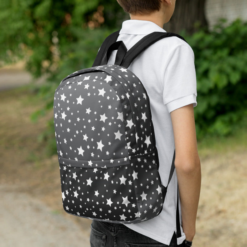 White Stars Gray Ombre Backpack
