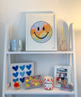 Load image into Gallery viewer, Pastel Drippys Happy Face Framed Print