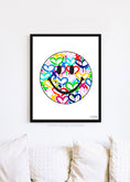 Load image into Gallery viewer, Rainbow Electric Love Happy Face Framed Print