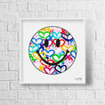 Load image into Gallery viewer, Rainbow Electric Love Happy Face Framed Print