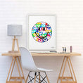 Load image into Gallery viewer, Rainbow Electric Love Happy Face Framed Print