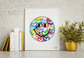 Load image into Gallery viewer, Rainbow Electric Love Happy Face Framed Print