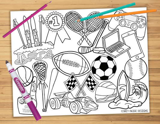 Sports Coloring Sheet