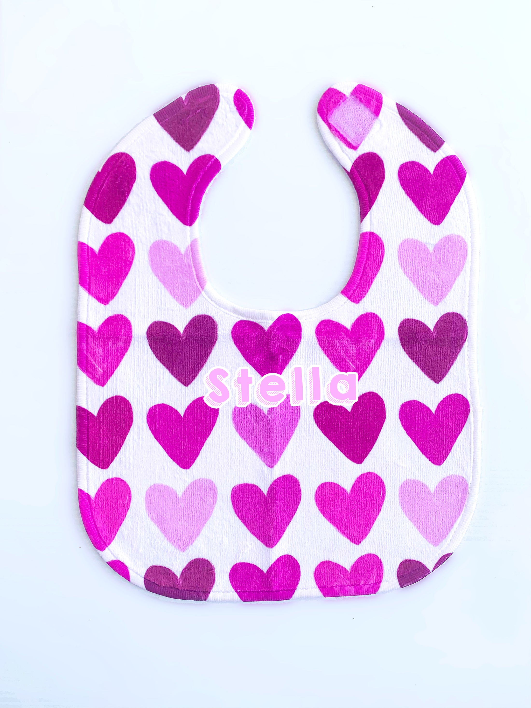 Painted Hearts Baby Bib