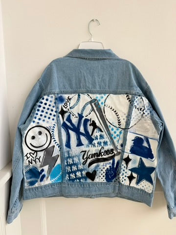 New York Yankees Graffiti Art Denim Jackets