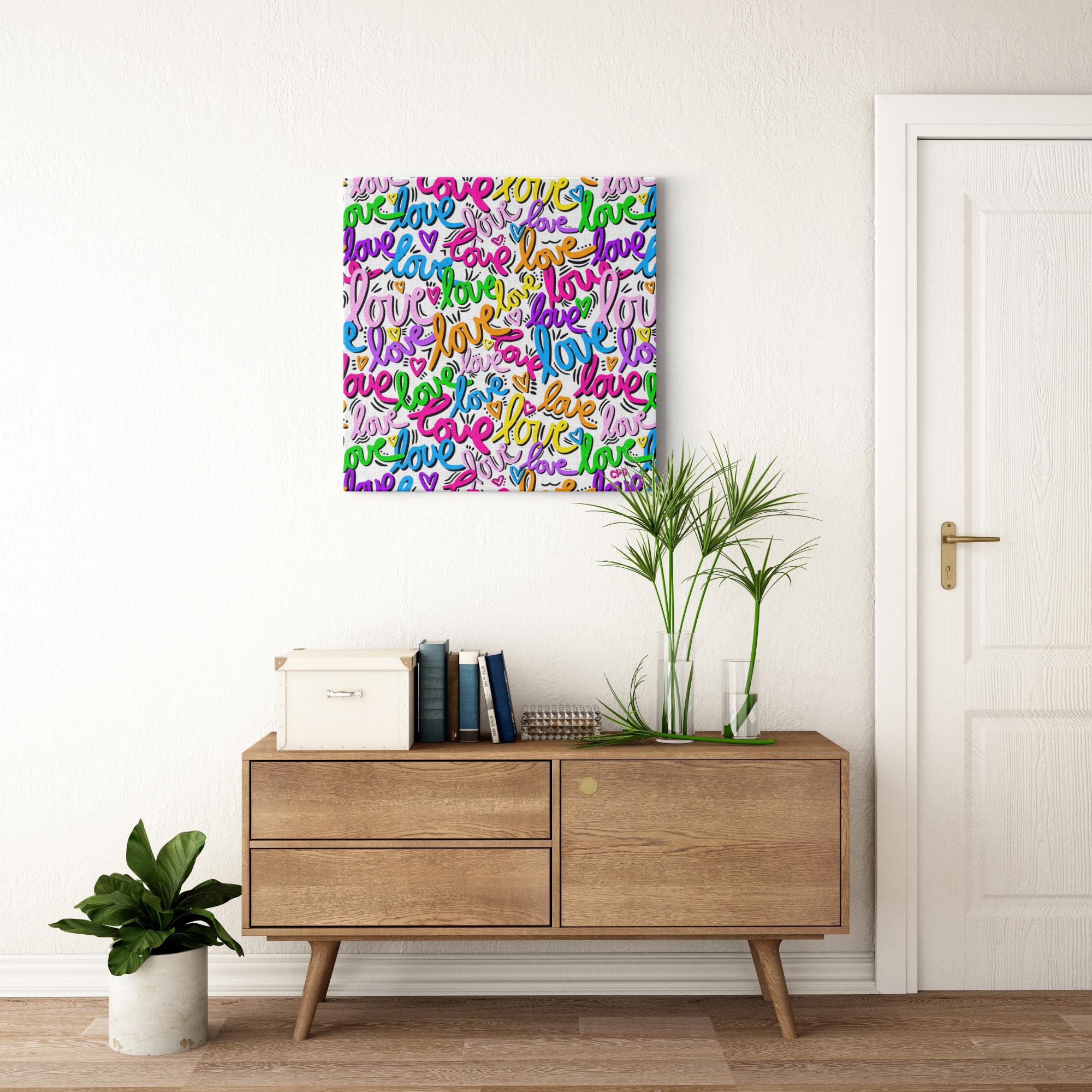 Rainbow Script Love Canvas Print