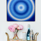 Blue Ombre Circle Framed Canvas Print