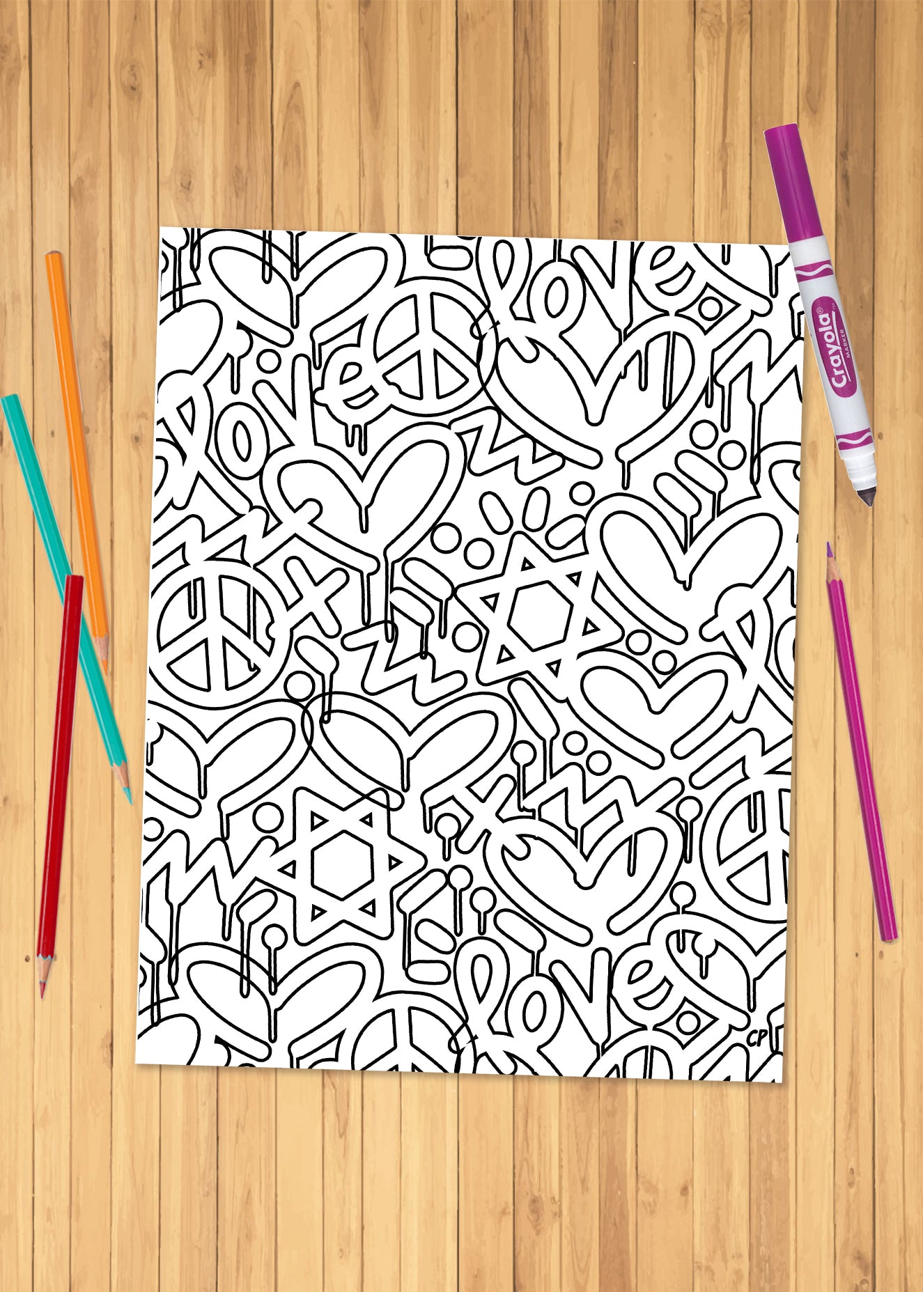 Jewish Love Coloring Sheet